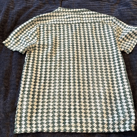 Green crochet Patterned Men's Shirt button down - Picture 4 of 4